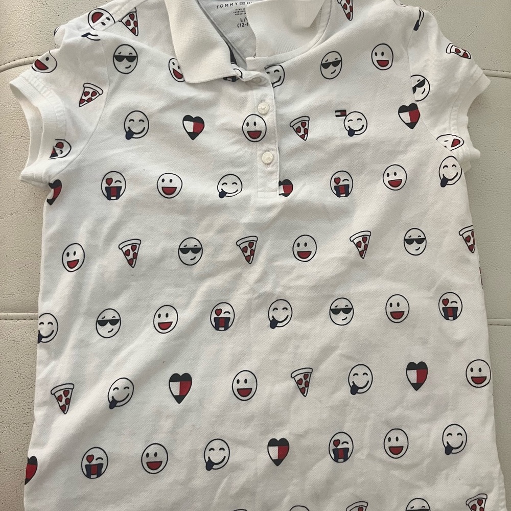 Tommy Hilfiger White Polo with Graphic Print